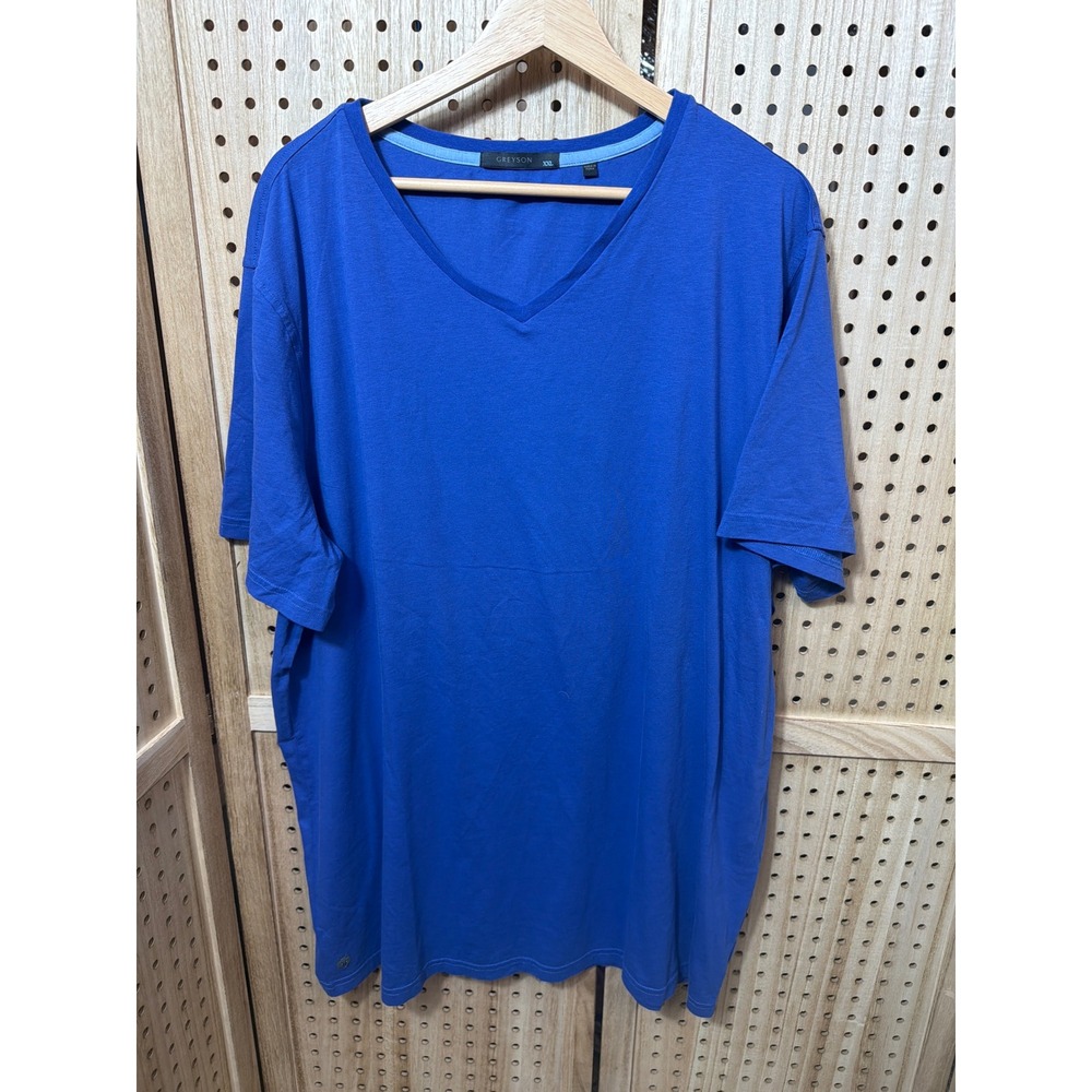 Greyson Mens V-Neck T-Shirt Royal Blue Short Sleeve Athletic Tee XXL